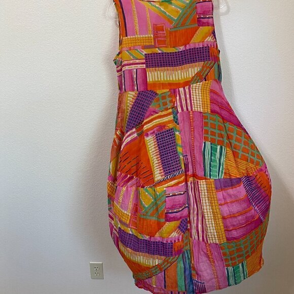 ORIENTIQUE Australian Amalfi Bubble Dress Tunic Size Small Art to Wear - Picture 8 of 8